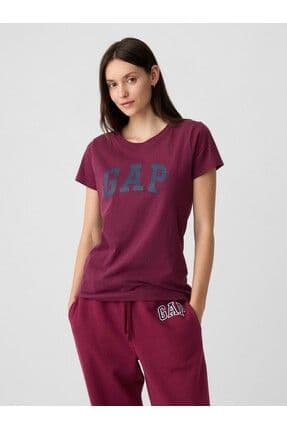 Kadın Bordo Gap Logo T-shirt