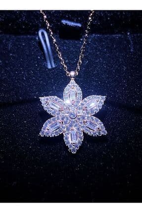 Işıklı Kutuda 925 Ayar Gümüş Lotus Çiçeği Kolyesi Rose Gold