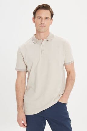 Erkek Safari %100 Pamuk Kıvrılmaz Pike Polo Yaka Slim Fit Dar Kesim Tişört