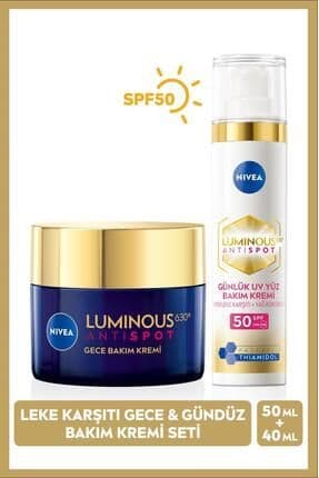 Luminous630 Thiamidol Etkili Leke Karşıtı Gündüz Yüz Kremi 40ml, Spf50 Ve Gece Yüz Bakım Kremi 50ml