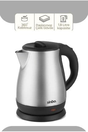 SK-8028 1500 W 1.8 LT Çelik Kettle 360 derece