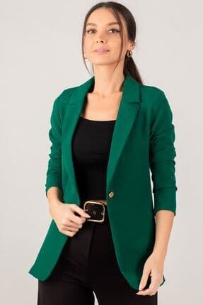 Kadın Zümrüt Tek Düğmeli Ceket Arm-20K001020