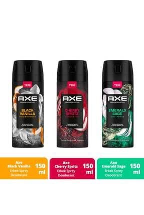 Erkek Sprey Deodorant Cherry Spritz 150 ml Black Vanilla 150 ml Emerald Sage 150 ml