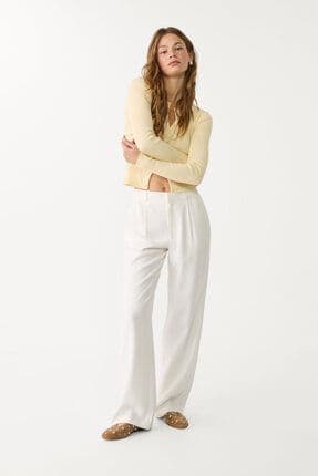 Pensli ve dökümlü straight fit pantolon
