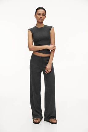 Krep wide leg pantolon