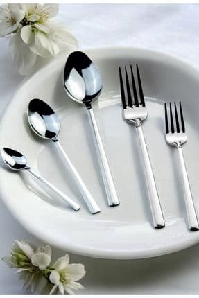 KAYERN 12 Kişilik 60 Parça 18/0 Düz Çubuk Model  Çatal Kaşık Takımı