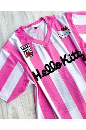 Pembe Kitty Dragon Jersey V Yaka Forma