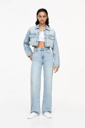 Yüksek bel straight fit jean