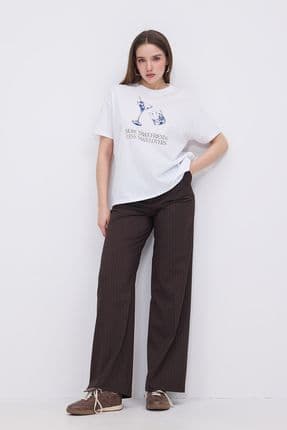 Baskılı Kısa Kollu T-shirt P10414
