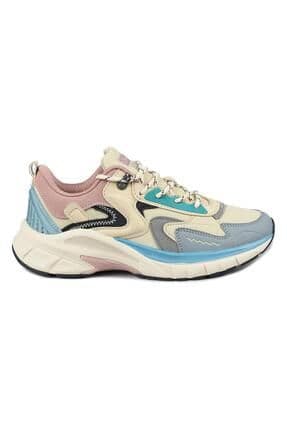 30866 Bej - Gri Kadın Sneaker Günlük Spor Ayakkabı