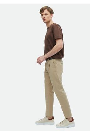 Vizon Düz Dokuma Regular Fit Casual Pamuk Karışımlı Pantolon