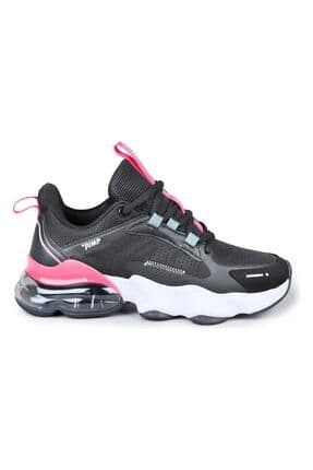30906 Siyah - Fuşya Kadın Sneaker Günlük Spor Ayakkabı