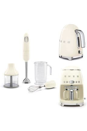 Krem Kettle-filtre Kahve Makinesi Ve El Blender Seti