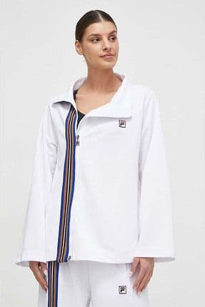 FLARED ASYMMETRICAL TRACK JACKET WITH SEVEN STRIPES TAPE DETAIL