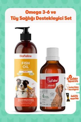Köpekler İçin Omega 3-6 ve Tüy Sağlığı Destek Seti: 200ml Balık Yağı + 50ml Biotinli Damla