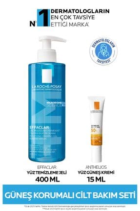 Güneş Korumalı Cilt Bakım Seti : Effaclar Yüz Temizleme Jeli 400ml & Anthelios Yüz Güneş Kremi 15ml