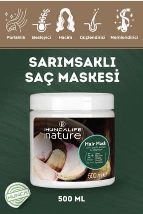 Nature Sarımsaklı Saç Bakım Maskesi, Saç Dökülmesine Karşı Yardımcı Saç Bakım Maskesi, 500 ml