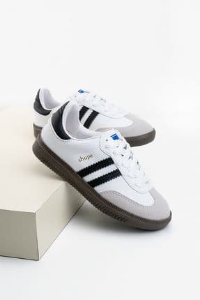 Çocuk Kız Erkek Bebek Beyaz Siyah Spor Ayakkabı Sneaker