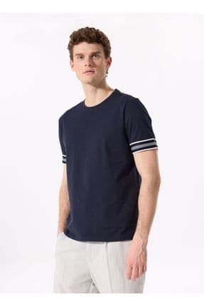 Lacivert Erkek Basic %100 Pamuk T-Shirt F5SM-TST 2738