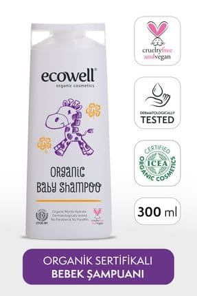 Organik Bebek Ve Çocuk Şampuanı, Saç Ve Vücut, Vegan Sertifikalı, Parabensiz, Konak Önleyici, 300 ml