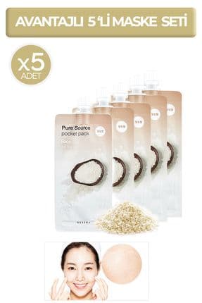 Pirinç Özlü, Aydınlatıcı, Peeling Etkili Avantajlı Maske Seti Pure Source Pocket Pack (RİCE) (5ADET)