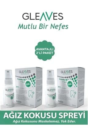 2'li Ağız Kokusu Önleyici Sprey, Ağız Kokusu Giderici Ağız Bakım Spreyi Alkolsüz Formülasyon 30 ml