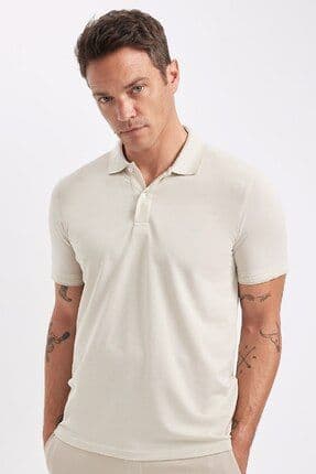 Slim Fit Kıvrılmaz Polo Yaka Kol Bantlı Pamuklu Tişört D0033axns
