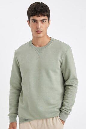 Regular Fit Bisiklet Yaka Kalın Basic Düz Sweatshirt T3777az24au