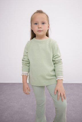 Kız Bebek Bisiklet Yaka Basic Düz Triko Kazak X8187a224au
