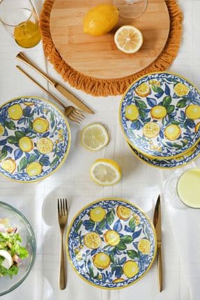 Lemon Glow Ege Pasta Tabağı 20 Cm 4 Parça 22637