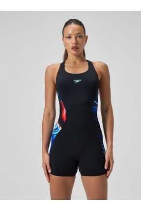 Digital Printed Legsuit Kadın Şortlu Mayo