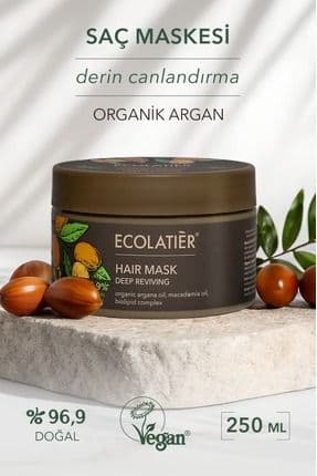 Derin Canlandırıcı Saç Maskesi Argan Güçlendirici Parlatıcı Etki Zayıflamış Saçlar Için 250 ml