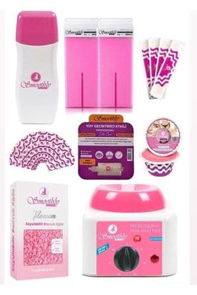 Pink Set Boncuk Ağda Kuaför Ağdası Sir Ağda Makineli Büyük Ağda Seti