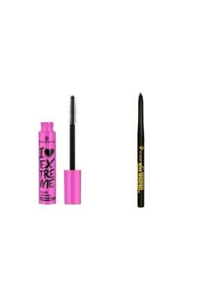 I Love Crazy Volume Hacim Maskara + Kajal Argan Yağı Içeren Ekstra Siyah Göz Kalemi
