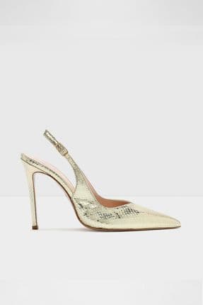 Legacı-tr - Kadın Suni Deri Gold Stiletto Bağcıksız Topuklu Abiye Ayakkabı