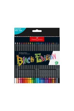 Black Edition Boya Kalemi, 24 Renk, Siyah Kağıda Uyumlu, Ergonomik Üçgen Gövde