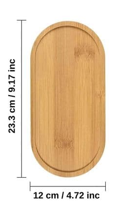 1 Adet Bambu Oval Sunum Ve Servis Tepsisi - Ahşap Tepsi - Yağdanlık Altlığı.