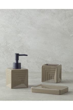 Blume Seramik 3'lü Banyo Seti Kahverengi