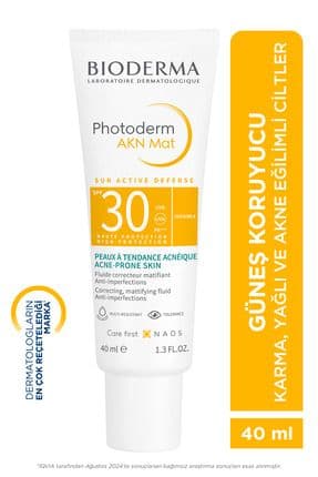 Photoderm AKN Mat Sivilce Karşıtı Güneş Kremi Yağlı Akne Eğilimli Ciltler Matlaştırıcı Etki 40 ml