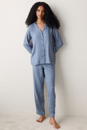 Chloe Gömlek Pantolon Gri Pijama Takımı