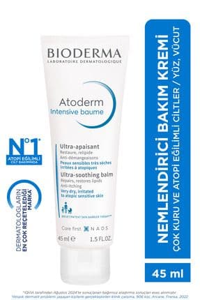 Atoderm Intensive Balm Atopi Eğilimli Ciltler için Seyahat Boy Nemlendirici ve Onarıcı Krem 45 ml