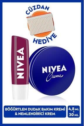 Creme Nemlendirici 30ml ve Böğürtlen Dudak Bakım Kremi 4.8gr, Hafif Bordo Işıltı, Pürüzsüz Dudaklar