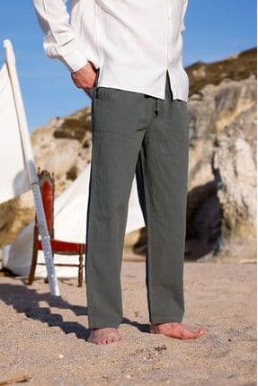 RELAXED FIT PAMUKLU KETEN PANTOLON