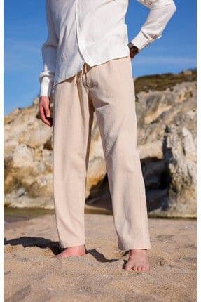 RELAXED FIT PAMUKLU KETEN PANTOLON