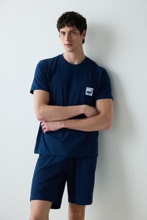 Whale Lacivert Şortlu Pijama Takımı