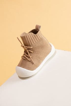 Berbera Unisex Çocuk&bebek Ayak Parmak Koruyucu Kaymaz Ortopedik Taban Kahve Ilk Adım Botu Çocuk Bot