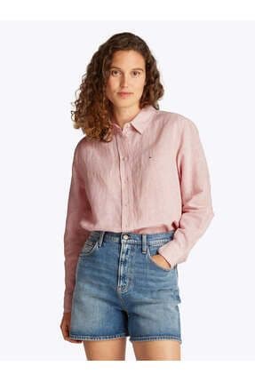 Kadın Tjw Relax Linen Gömlek - Pembe