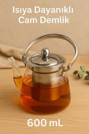 Isıya Ateşe Dayanıklı Cam Demlik 600 Ml