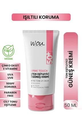 Wou Pink Touch Ton Eşitleyici Ve Aydınlatıcı Yüksek Koruma Etkili Spf50 Güneş Kremi 50ml-tüm Ciltl