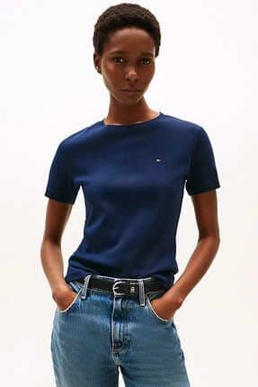 Kadın Th Slim Crew Neck T-Shirt - Lacivert
